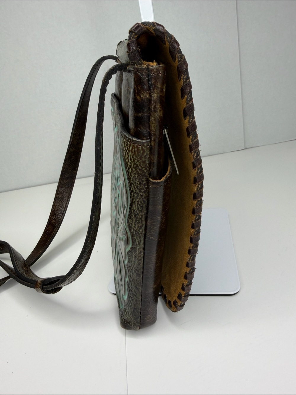 Patricia Nash Granada Crossbody Bag in Tooled Turquoise - Picture 4 of 14